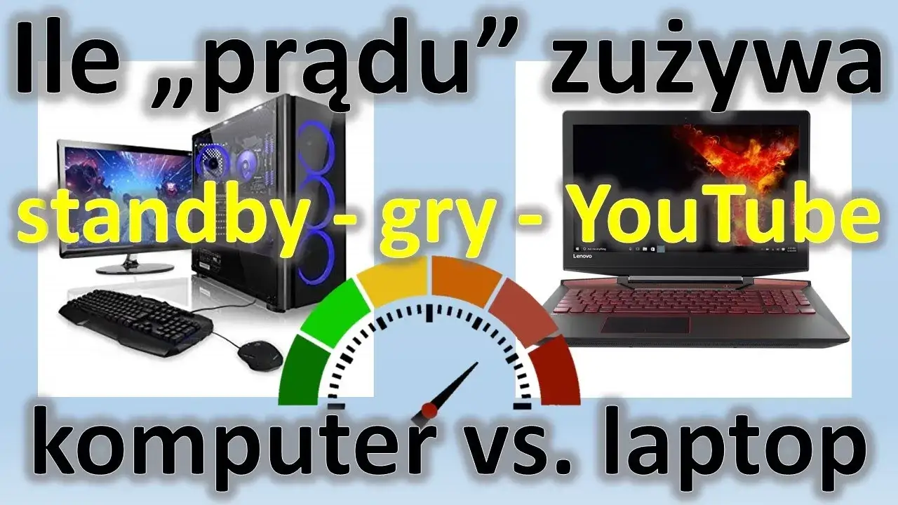 Laptop biurowy i gamingowy porównanie zużycia energii