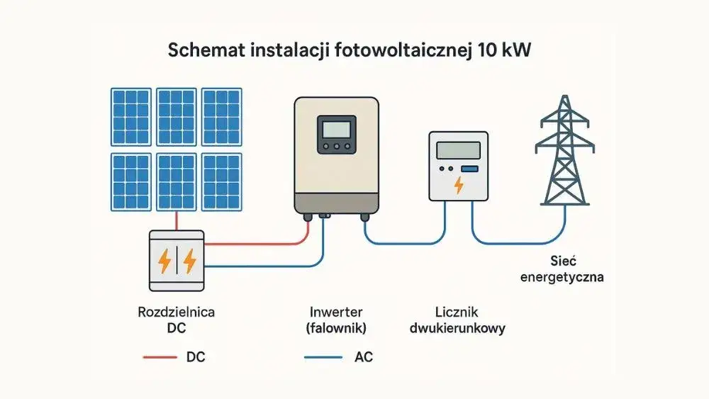 schemat instalacji fotowoltaicznej