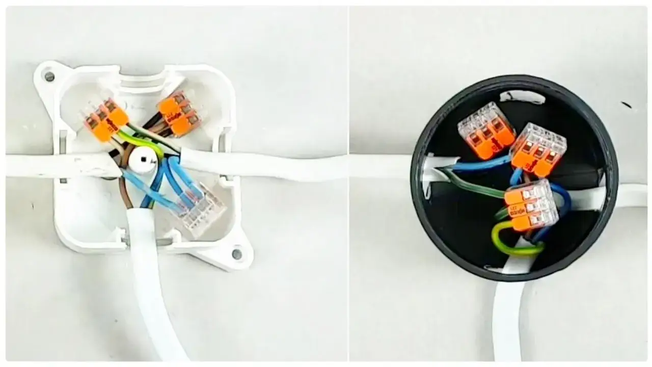 przewody elektryczne w ścianie i puszki