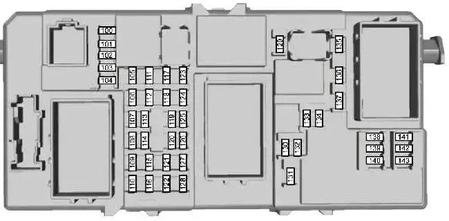 Ford Kuga MK2 bezpieczniki wnętrze schemat