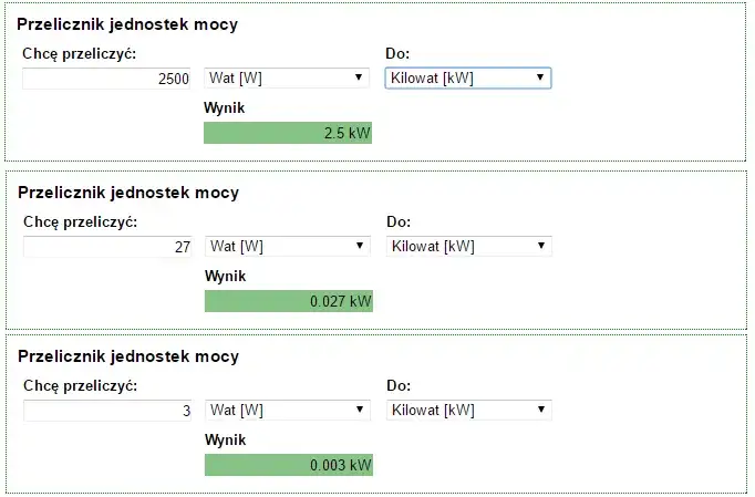 kalkulator kosztów prądu, wzór na zużycie energii elektrycznej
